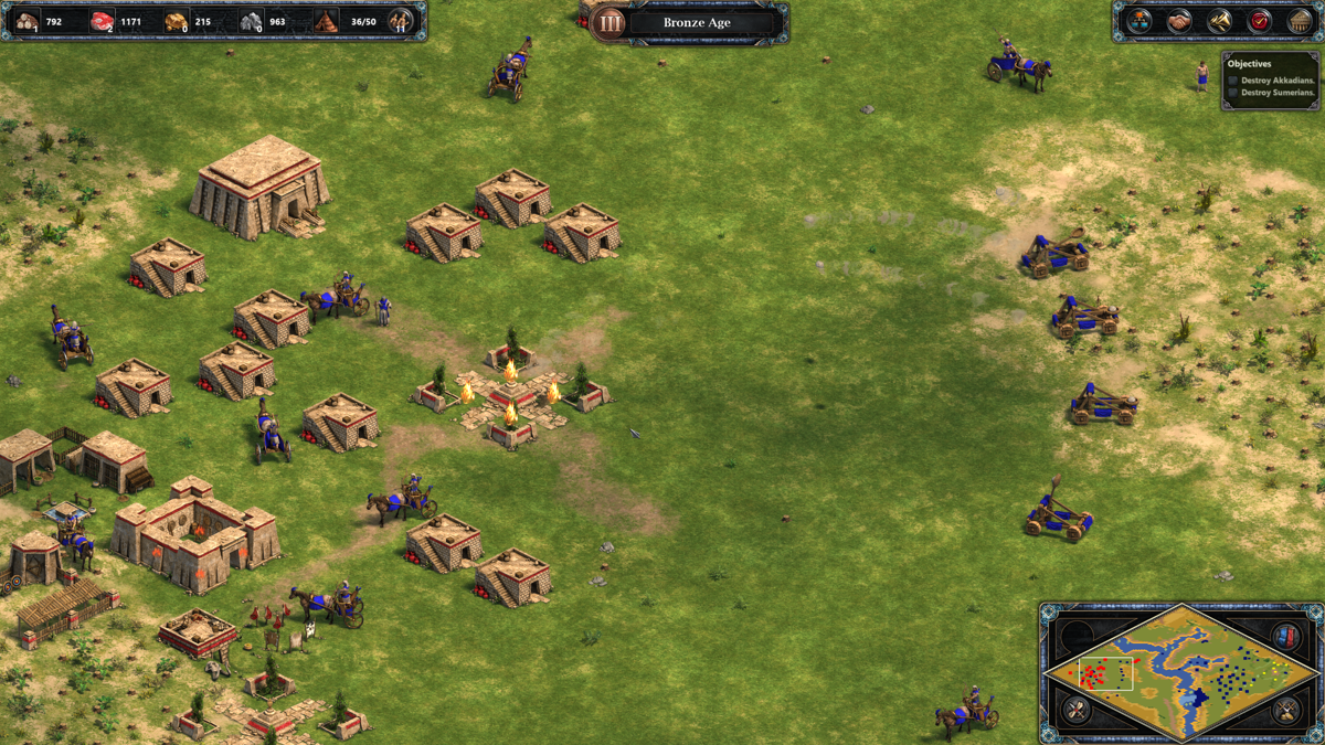 Age of Empires: Definitive Edition (Windows Apps) screenshot: All units eliminated, just some buildings left to destroy.