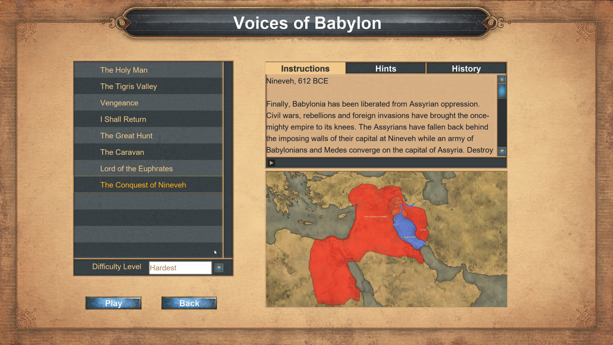 Age of Empires: Definitive Edition (Windows Apps) screenshot: Voices of Babylon campaign progress