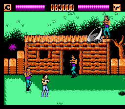 Lethal Weapon (NES) screenshot: So the campers can get SAT-TV, eh?
