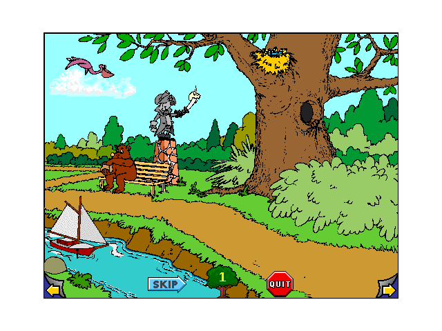 Safety Scavenger Hunt (Windows 3.x) screenshot: The game starts with a typical storybook sequence...