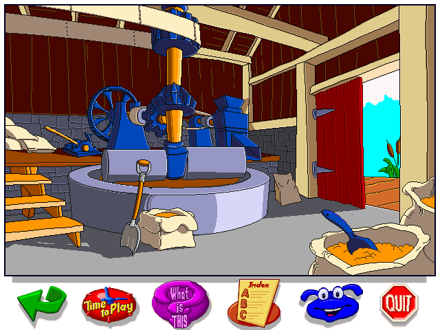 Let's Explore: The Farm - With Buzzy (Windows) screenshot: Flour grinder (inside of water wheel)
