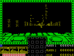 3D Seiddab Attack (ZX Spectrum) screenshot: Few seconds before impact.