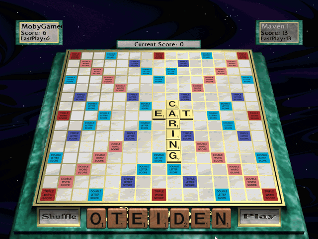 Scrabble (Windows 3.x) screenshot: A game in progress