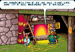 Astérix and the Power of the Gods (Genesis) screenshot: Talking to people