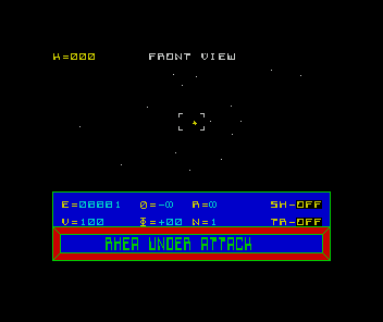 Codename MAT (ZX Spectrum) screenshot: Ready for the meat of the combat - notice the yellow shots I've fired