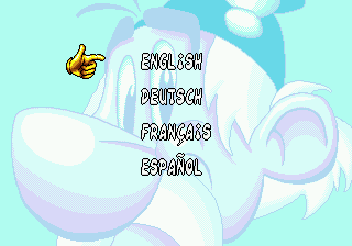 Astérix and the Power of the Gods (Genesis) screenshot: Language selection