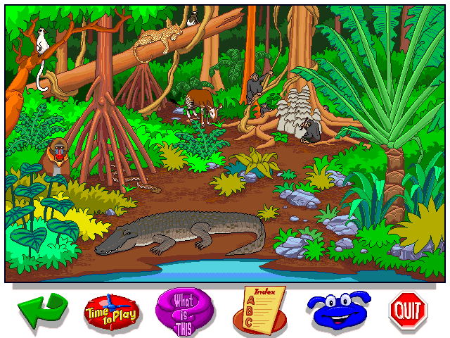 Let's Explore the Jungle (Windows) screenshot: A screen of the life at the African jungle floor