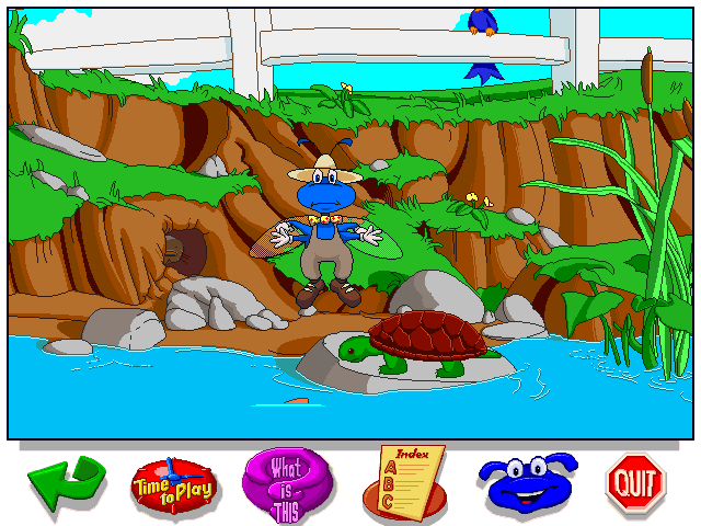 Let's Explore: The Farm - With Buzzy (Windows) screenshot: Buzzy, down by the old mill stream