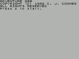 Adventure 200 (ZX Spectrum) screenshot: Start Of Game