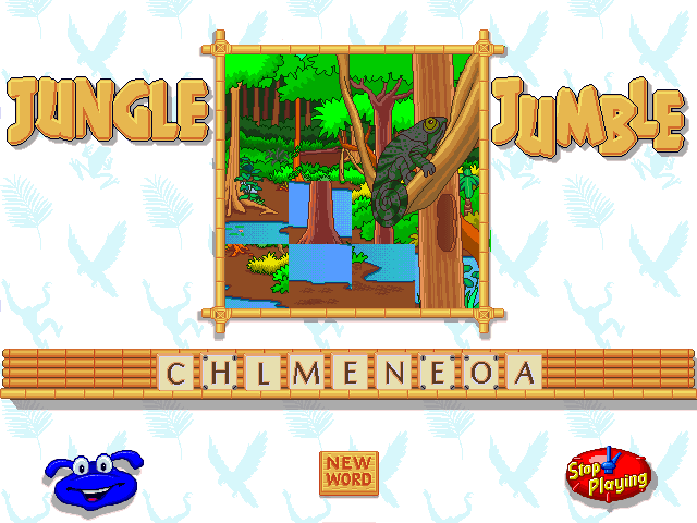 Let's Explore the Jungle (Windows) screenshot: Jungle Jumble - word/image unscrambler