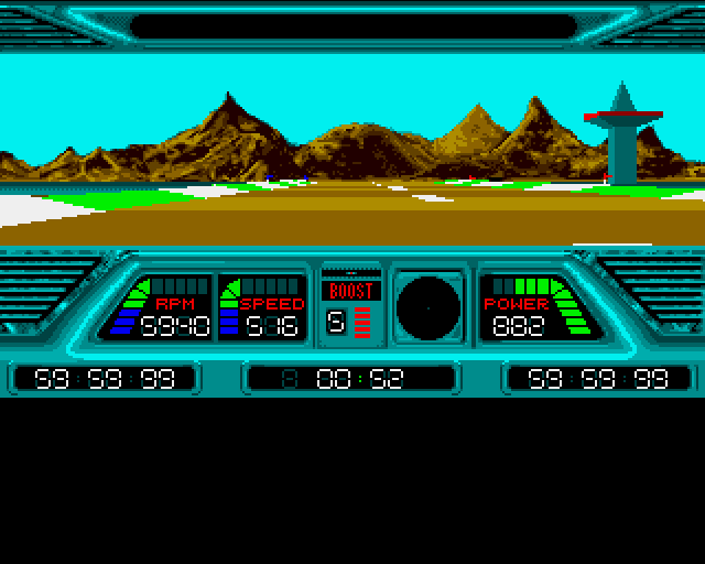 Hoversprint (Amiga) screenshot: Practise a track without opponents