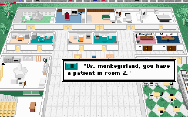 Life & Death II: The Brain (DOS) screenshot: Overview of the hospital