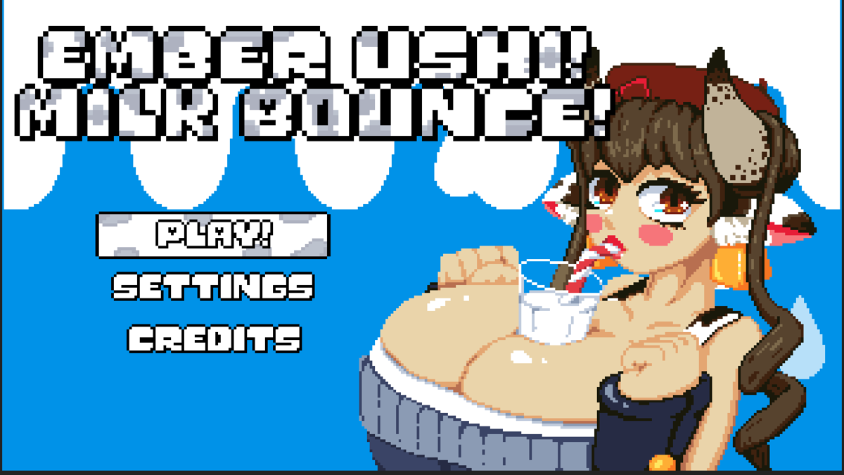 Ember Ushi Milk Bounce (Browser) screenshot: The main menu