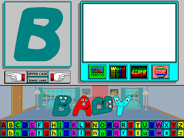 Living Letters (Windows 3.x) screenshot: One letter isn't quite right