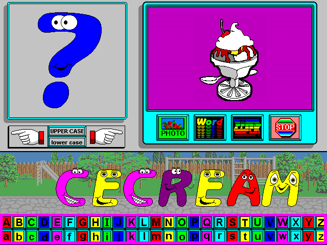 Living Letters (Windows 3.x) screenshot: The guessing game