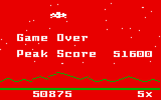 Astrosmash (Intellivision) screenshot: Game over