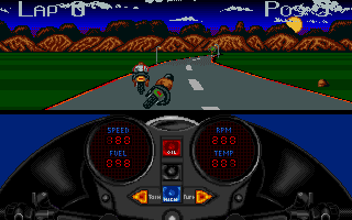 1000cc Turbo (Amiga) screenshot: During race