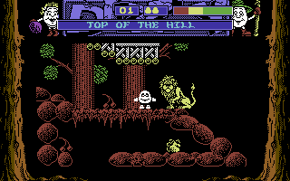 Dizzy: Prince of the Yolkfolk (Commodore 64) screenshot: There is a lion here...