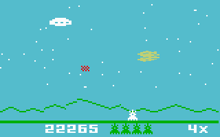 Astrosmash (Intellivision) screenshot: Watch out for the flying saucer