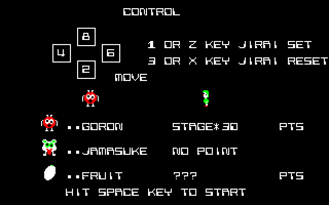 Field Wars (PC-8000) screenshot: Instructions