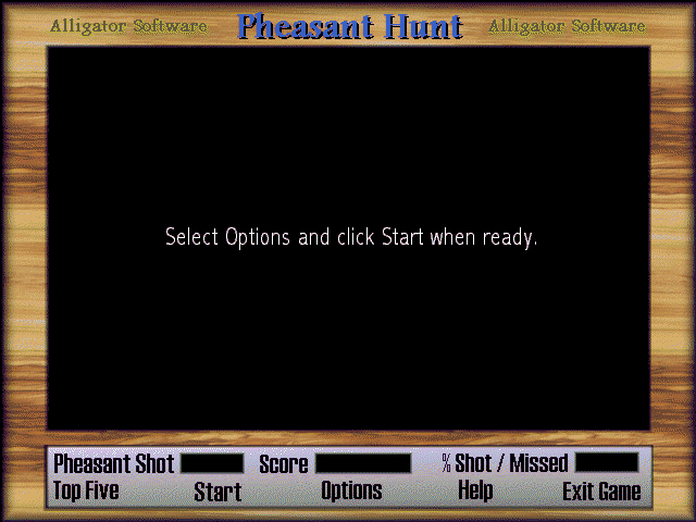 Pheasant Hunt (Windows 3.x) screenshot: Starting a new game