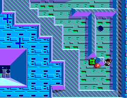 Maze Hunter 3-D (SEGA Master System) screenshot: Destroy the red ball to get a special attack