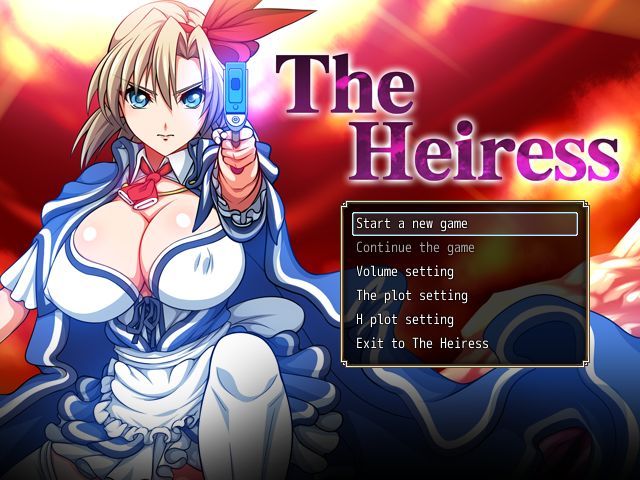 The Heiress (Windows) screenshot: The title screen and menu.