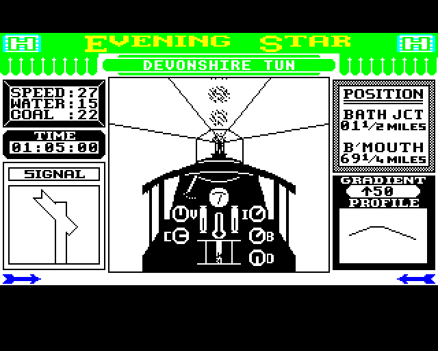 Evening Star (BBC Micro) screenshot: Through a Tunnel