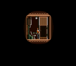 SOS (SNES) screenshot: As you can see, no detail was overlooked in the layout of this vessel. Soon, unfortunately, the whole boat will become one big water closet.