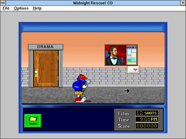 Super Solvers: Midnight Rescue! (Windows 3.x) screenshot: Starting the game