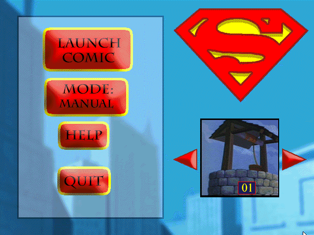 Superman: The Mysterious Mr. Mist (Windows 3.x) screenshot: Main menu