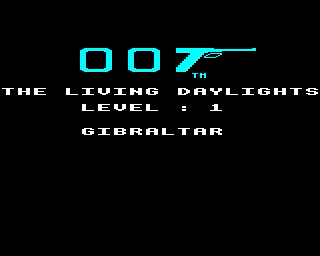 James Bond 007 in The Living Daylights: The Computer Game (BBC Micro) screenshot: Starting Gibralter