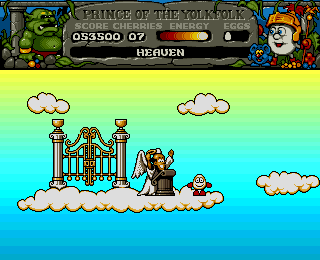 Dizzy: Prince of the Yolkfolk (Amiga) screenshot: Heaven.