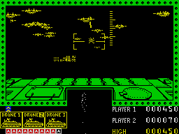 3D Seiddab Attack (ZX Spectrum) screenshot: Level 2 - a swarm of seidabbs.