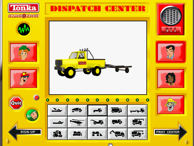 Tonka Search & Rescue (Windows 3.x) screenshot: We learn about our tools