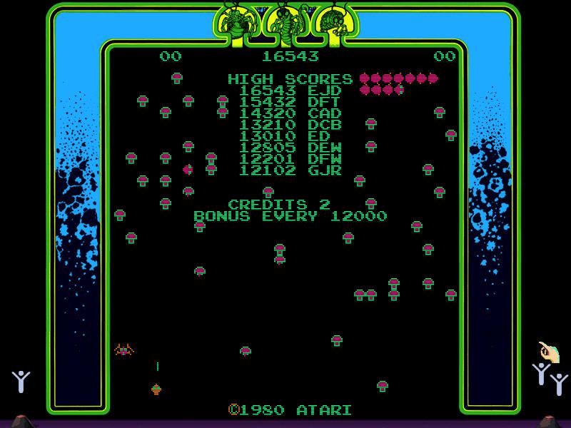 Atari: 80 Classic Games in One! (Windows) screenshot: Centipede