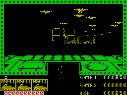 3D Seiddab Attack (ZX Spectrum) screenshot: Level 2 - intercepting an enemy electrical ball.