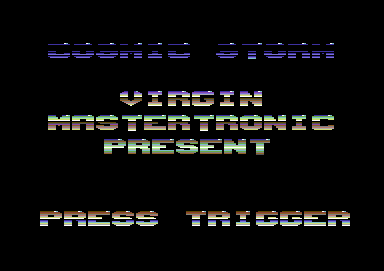 Cosmic Storm (Commodore 64) screenshot: Publishers of the game turn up on the title page