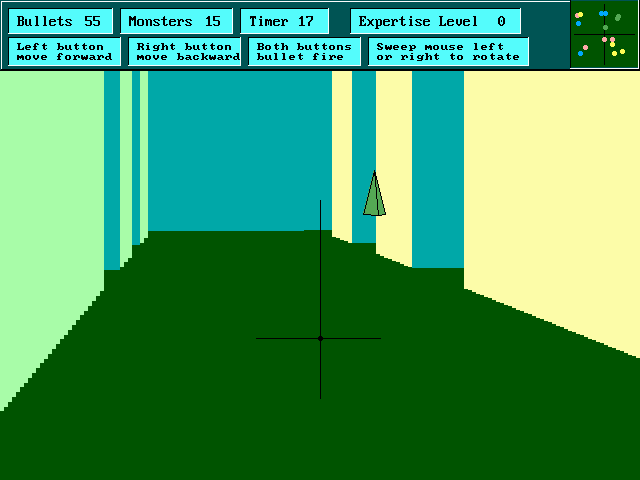 Maze Wars (DOS) screenshot: Enemy sighted