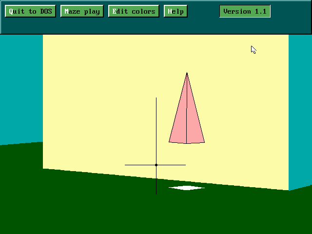 Maze Wars (DOS) screenshot: Up close and personal