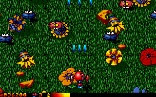 Whoop: Abenteuer in den Weiten des Weltraums (DOS) screenshot: The third world is a nice, sunny meadow