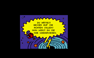 Whoop: Abenteuer in den Weiten des Weltraums (DOS) screenshot: Intro: All the pupils have been caught
