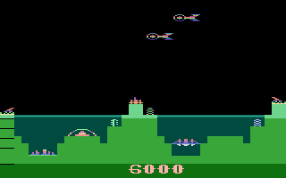 Atlantis (Atari 2600) screenshot: More Gorgons on their way in...