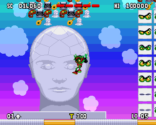 Zool 2 (Amiga) screenshot: Level 6 - Mental Blockage, a final stage.