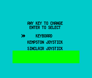 Doc the Destroyer (ZX Spectrum) screenshot: Control menu