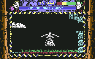 Dizzy: Prince of the Yolkfolk (Commodore 64) screenshot: Fly away.