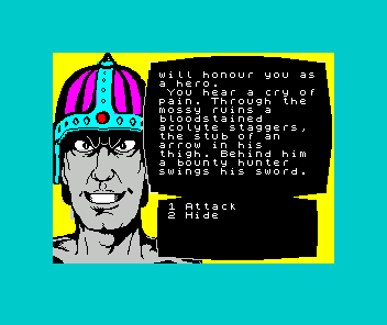 Doc the Destroyer (ZX Spectrum) screenshot: Make a choice form the options