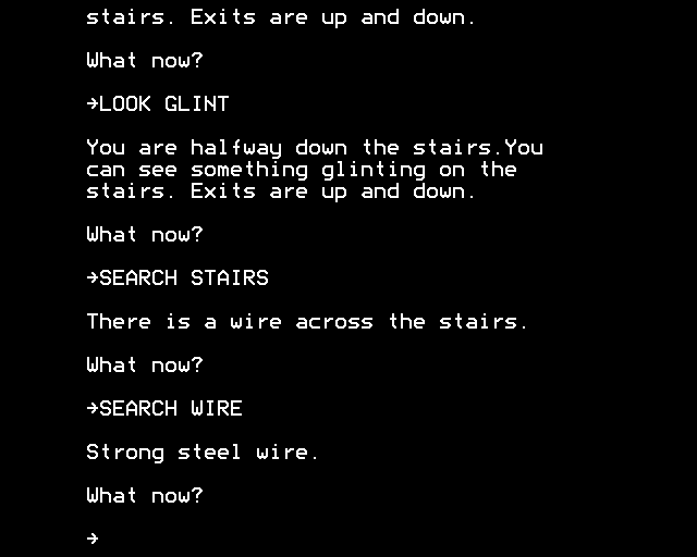 Adventure Language Programming System (BBC Micro) screenshot: A Dangerous Trap