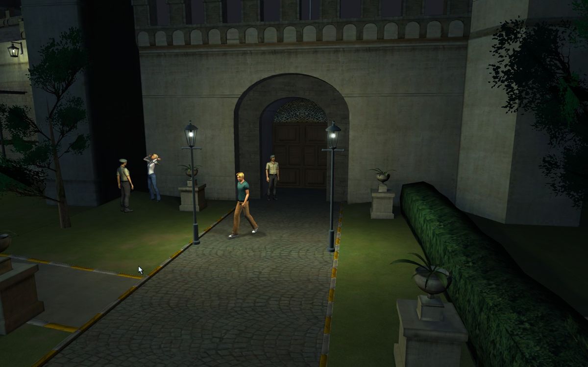 Secrets of the Ark: A Broken Sword Game (Windows) screenshot: Distracting the guards