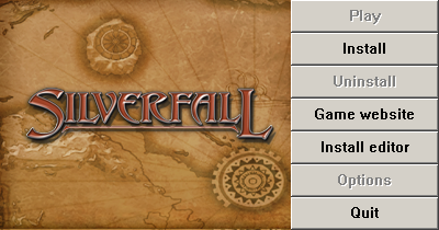 Silverfall (Windows) screenshot: Installation menu